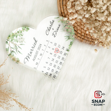 Personalized Wedding Date Calendar Plaque
