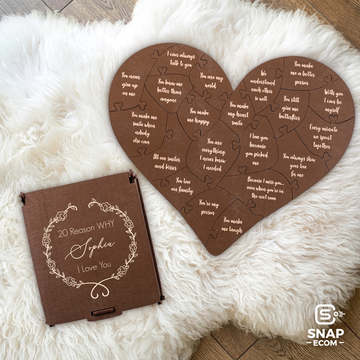 Reasons I Love You Anniversary Gift Wooden Puzzle Box - PB01