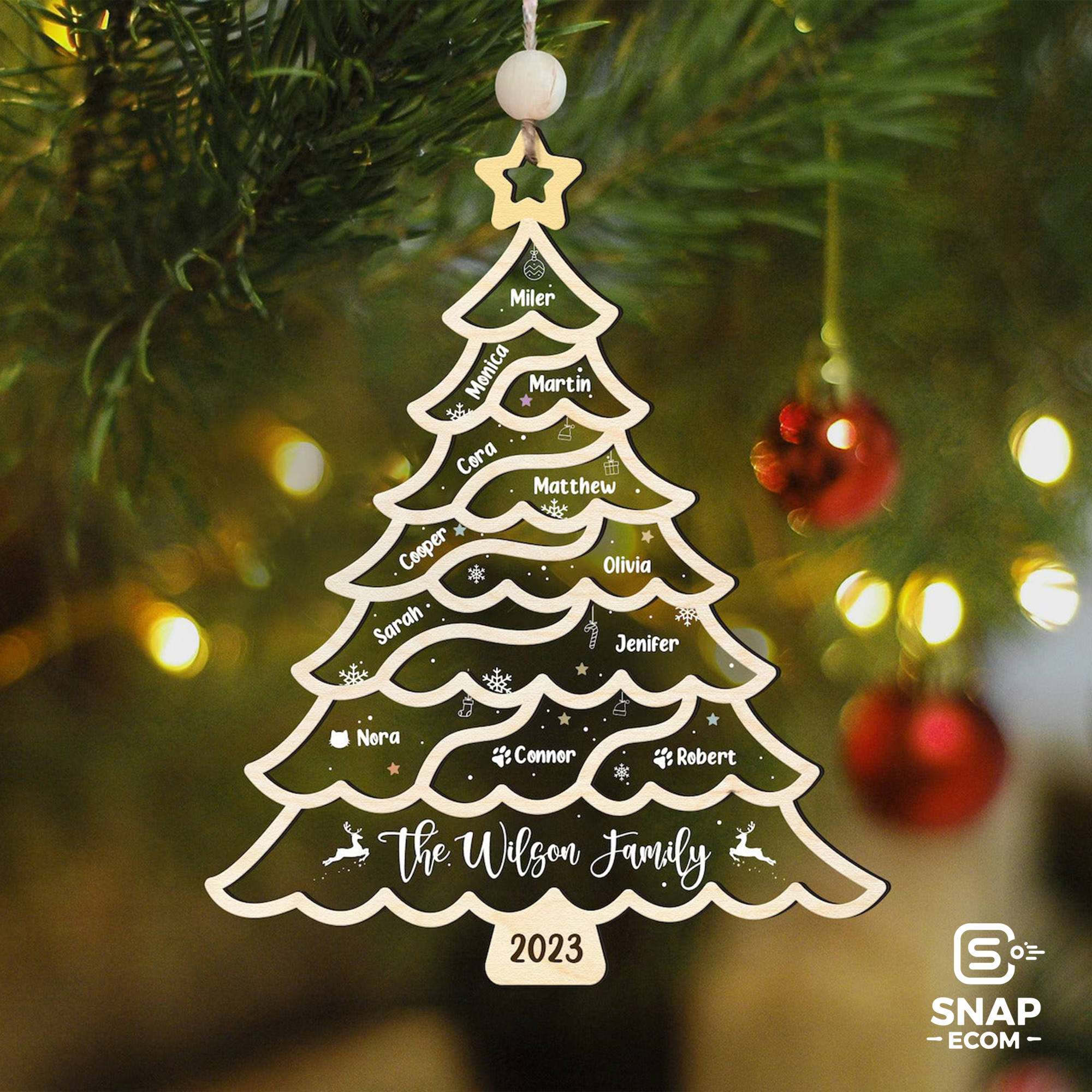 Personalized Family Christmas Tree Ornament