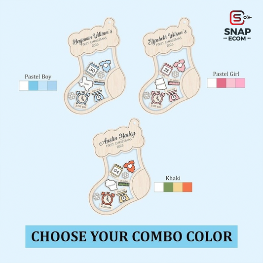 Personalized Baby Stocking Shaking Ornament CF12