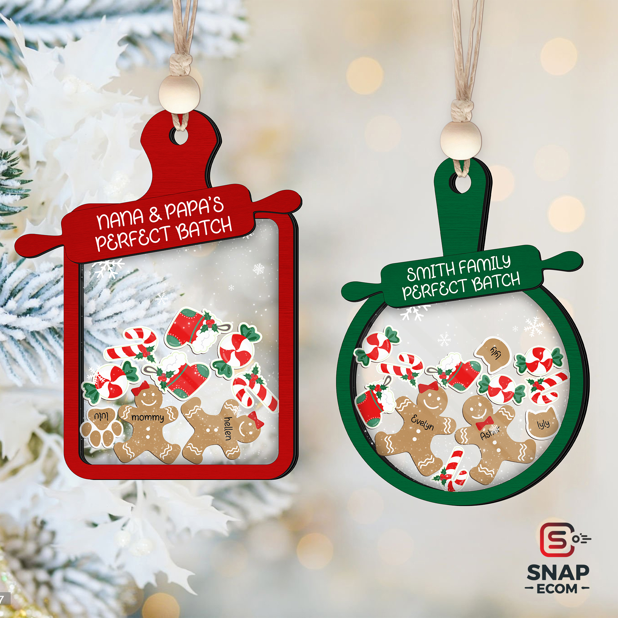 Personalized Ginger Family Shaking Ornament