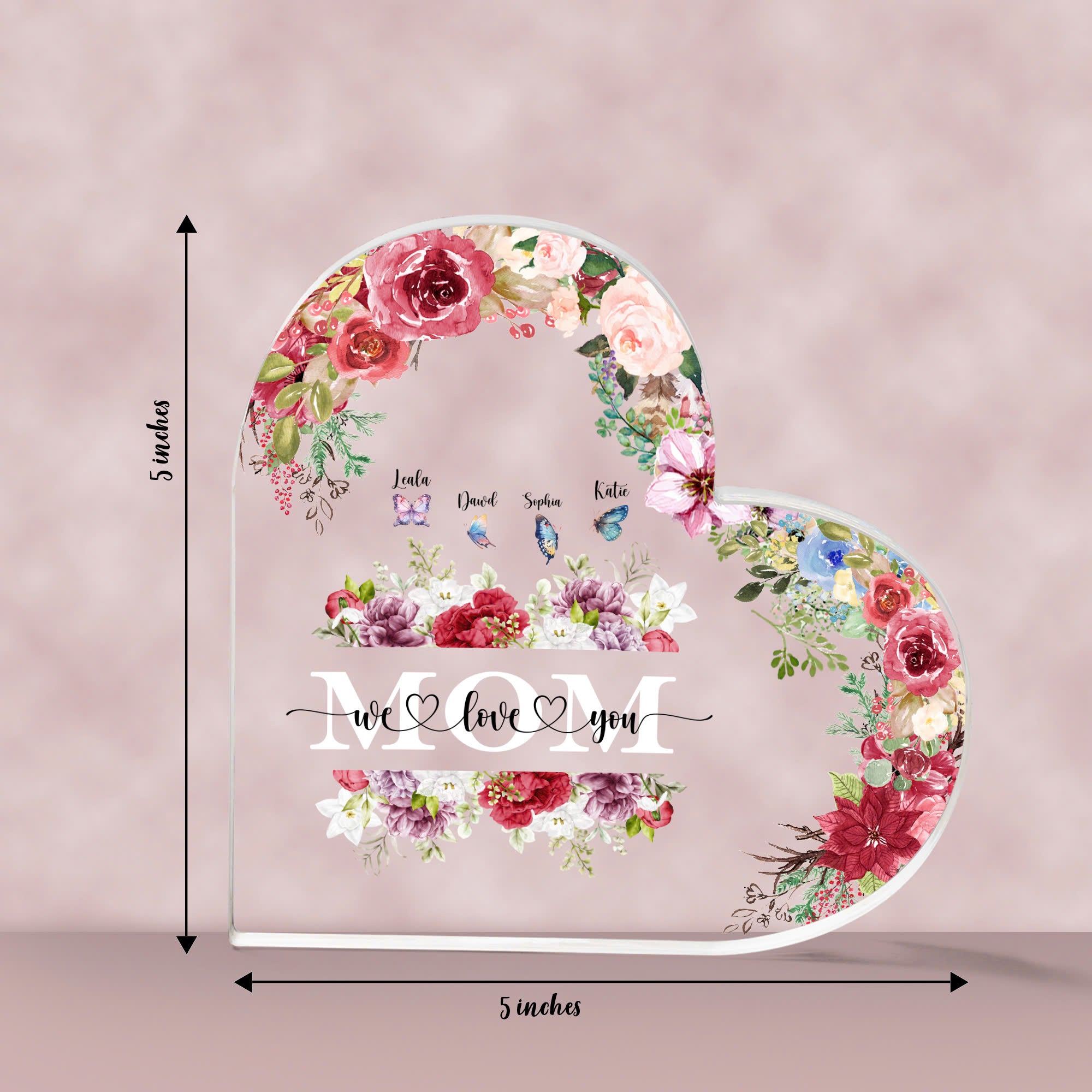 Personalized Mom Flowers Plaque