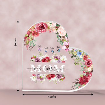 Personalized Mom Flowers Plaque